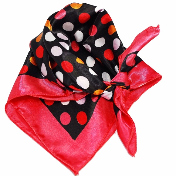 Red Polka Colorful Scarf - Picture 1 of 3